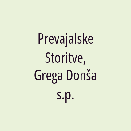 Prevajalske Storitve, Grega Donša s.p.