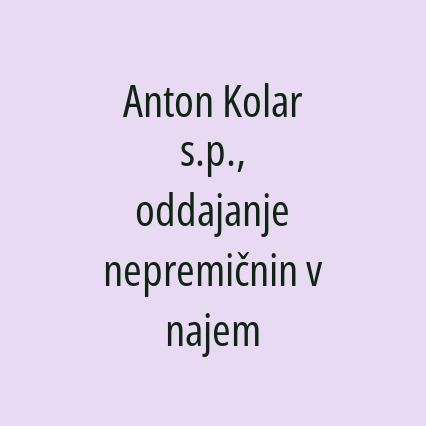 Anton Kolar s.p., oddajanje nepremičnin v najem - Logotip