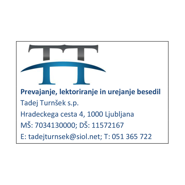 Prevajanje, Lektoriranje In Urejanje Besedil, Tadej Turnšek s.p. - Logotip