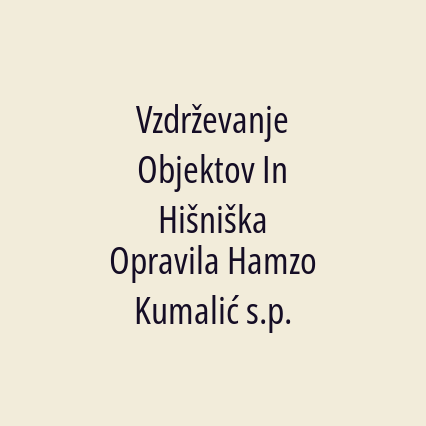 Vzdrževanje Objektov In Hišniška Opravila Hamzo Kumalić s.p. - Logotip