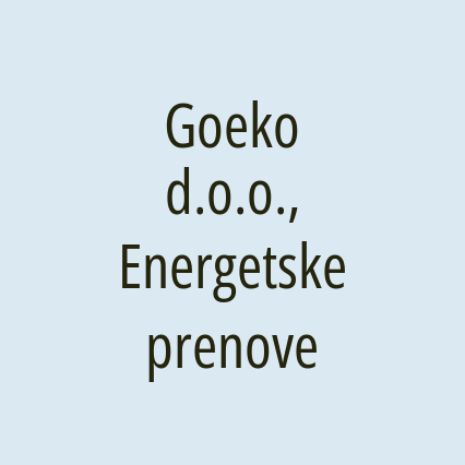 Goeko d.o.o., Energetske prenove