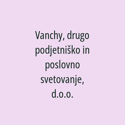 Vanchy, drugo podjetniško in poslovno svetovanje, d.o.o. - Logotip