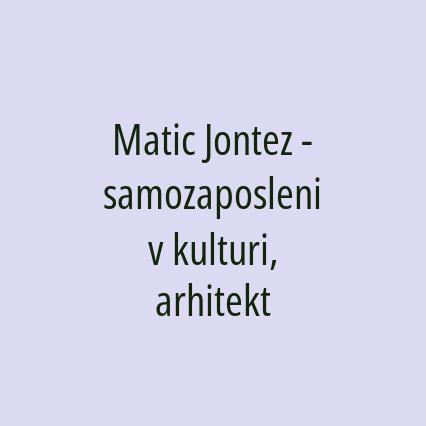 Matic Jontez - samozaposleni v kulturi, arhitekt - Logotip