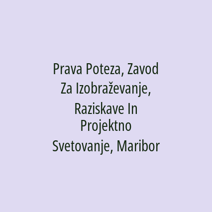 Prava Poteza, Zavod Za Izobraževanje, Raziskave In Projektno Svetovanje, Maribor - Logotip