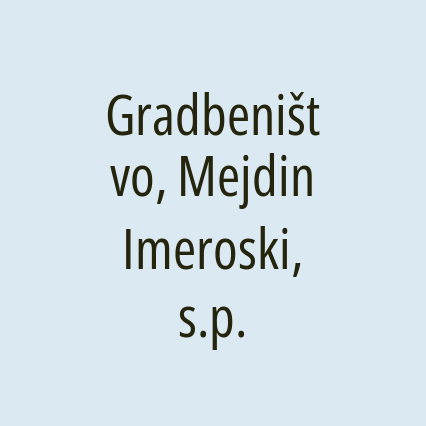 Gradbeništvo, Mejdin Imeroski, s.p.