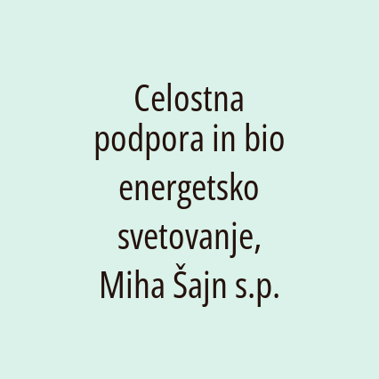 Celostna podpora in bio energetsko svetovanje, Miha Šajn s.p. - Logotip