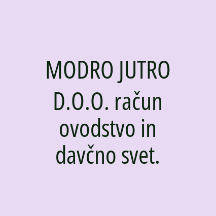 MODRO JUTRO D.O.O. računovodstvo in davčno svet.  - Logotip