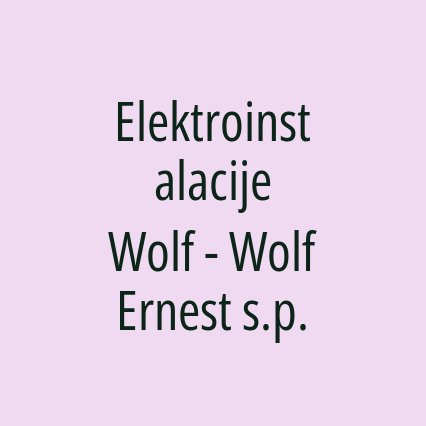 Elektroinstalacije Wolf - Wolf Ernest s.p. - Logotip