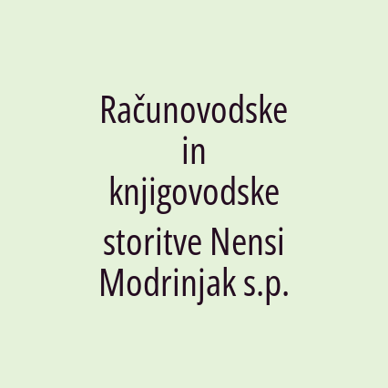 Računovodske in knjigovodske storitve Nensi Modrinjak s.p.