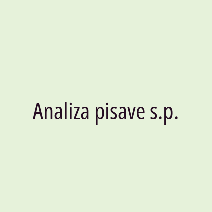 Analiza pisave s.p.