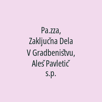 Pa.zza, Zaključna Dela V Gradbeništvu, Aleš Pavletič s.p. - Logotip