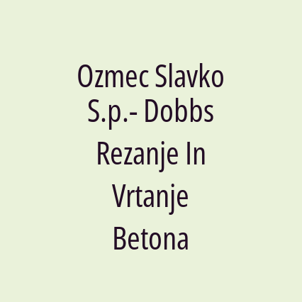 Ozmec Slavko S.p.- Dobbs Rezanje In Vrtanje Betona - Logotip