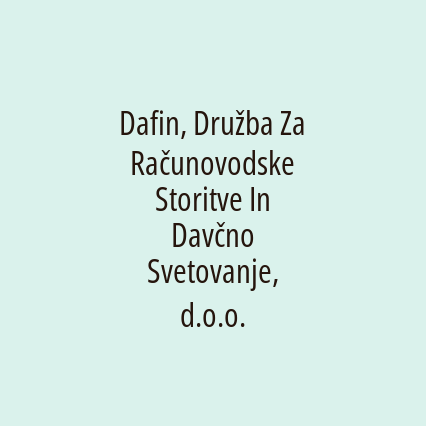 Dafin, Družba Za Računovodske Storitve In Davčno Svetovanje, d.o.o. - Logotip