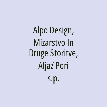 Alpo Design, Mizarstvo In Druge Storitve, Aljaž Pori s.p. - Logotip