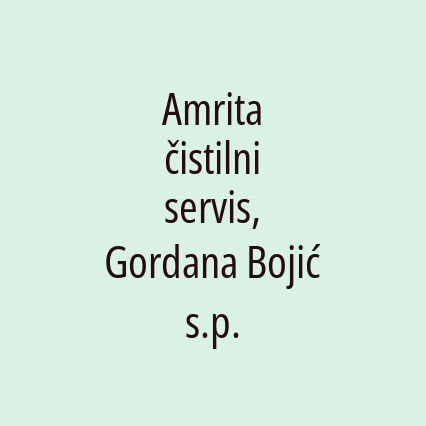 Amrita čistilni servis, Gordana Bojić s.p.