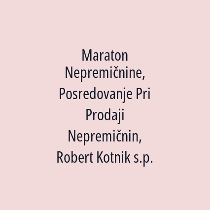 Maraton Nepremičnine, Posredovanje Pri Prodaji Nepremičnin, Robert Kotnik s.p. - Logotip