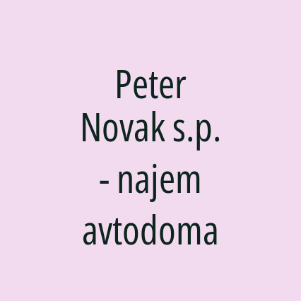 Peter Novak s.p. - najem avtodoma