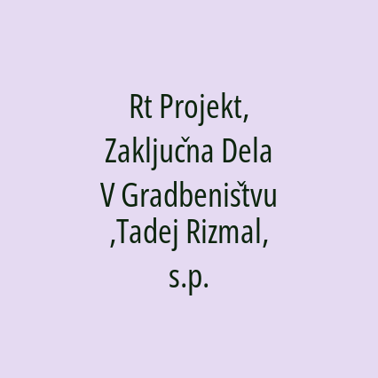 Rt Projekt, Zaključna Dela V Gradbeništvu,Tadej Rizmal, s.p. - Logotip