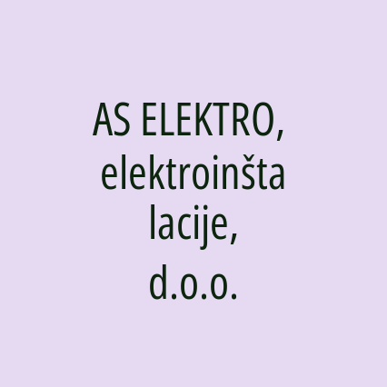 AS ELEKTRO, elektroinštalacije, d.o.o.