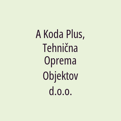 A Koda Plus, Tehnična Oprema Objektov d.o.o. - Logotip