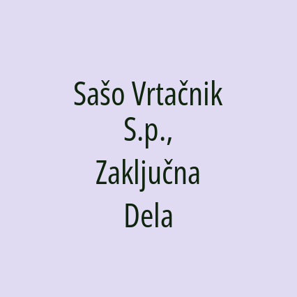 Sašo Vrtačnik S.p., Zaključna Dela