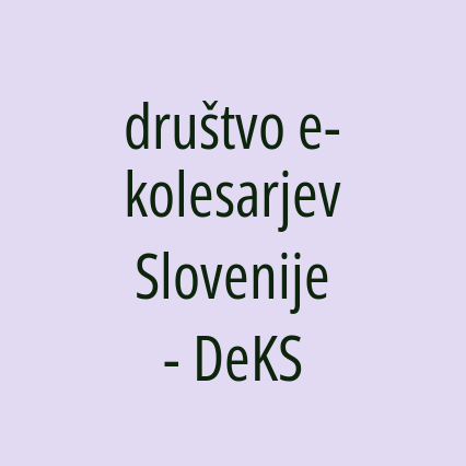 društvo e-kolesarjev Slovenije - DeKS