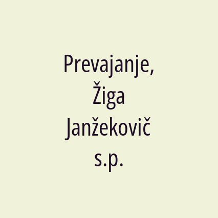 Prevajanje, Žiga Janžekovič s.p.