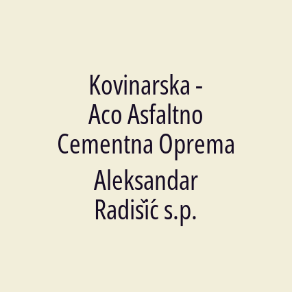 Kovinarska - Aco Asfaltno Cementna Oprema Aleksandar Radišić s.p. - Logotip