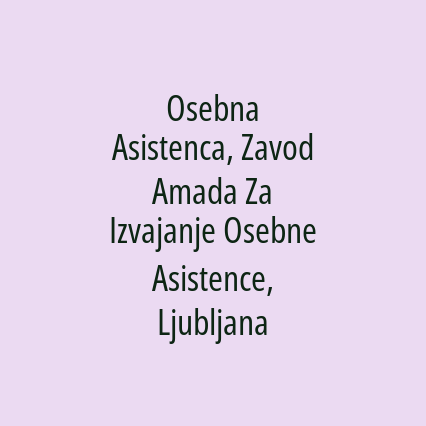 Osebna Asistenca, Zavod Amada Za Izvajanje Osebne Asistence, Ljubljana - Logotip