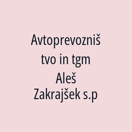 Avtoprevozništvo in tgm Aleš Zakrajšek s.p - Logotip