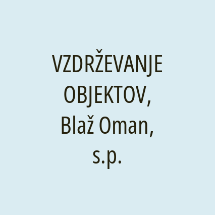 VZDRŽEVANJE OBJEKTOV, Blaž Oman, s.p. - Logotip