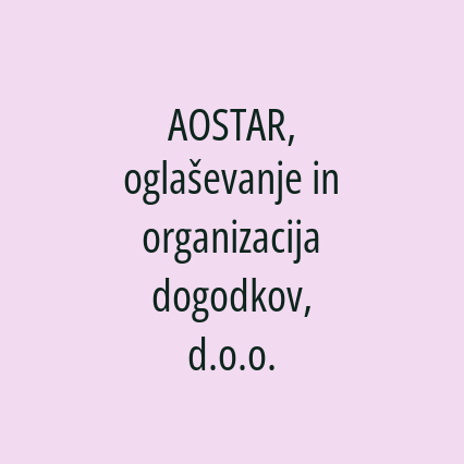 AOSTAR, oglaševanje in organizacija dogodkov, d.o.o. - Logotip