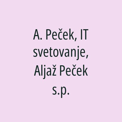 A. Peček, IT svetovanje, Aljaž Peček s.p.