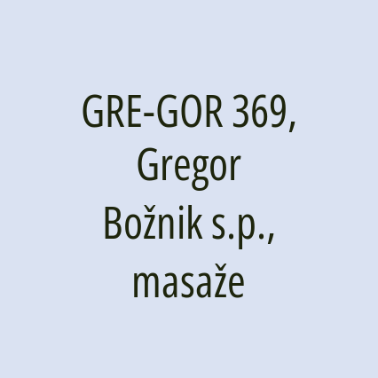 GRE-GOR 369, Gregor Božnik s.p., masaže - Logotip