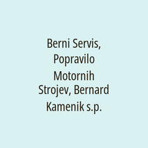 Berni Servis, Popravilo Motornih Strojev, Bernard Kamenik s.p. - Logotip