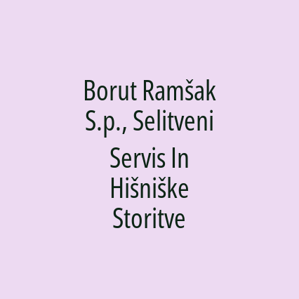 Borut Ramšak S.p., Selitveni Servis In Hišniške Storitve - Logotip