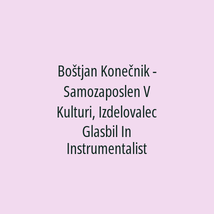 Boštjan Konečnik - Samozaposlen V Kulturi, Izdelovalec Glasbil In Instrumentalist - Logotip