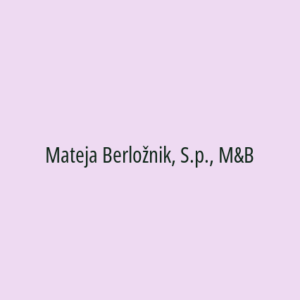 Mateja Berložnik, S.p., M&B - Logotip