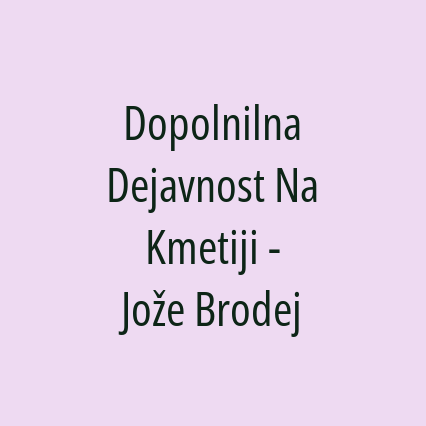 Dopolnilna Dejavnost Na Kmetiji - Jože Brodej - Logotip