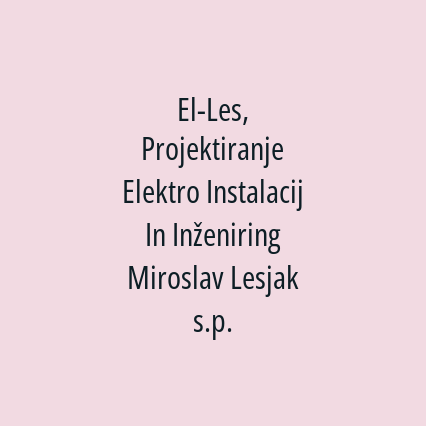 El-Les, Projektiranje Elektro Instalacij In Inženiring Miroslav Lesjak s.p. - Logotip