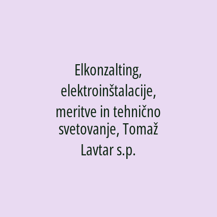 Elkonzalting, elektroinštalacije, meritve in tehnično svetovanje, Tomaž Lavtar s.p. - Logotip