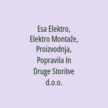 Esa Elektro, Elektro Montaže, Proizvodnja, Popravila In Druge Storitve d.o.o. - Logotip