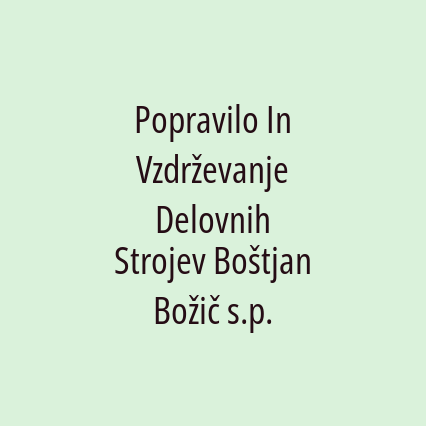 Popravilo In Vzdrževanje Delovnih Strojev Boštjan Božič s.p. - Logotip