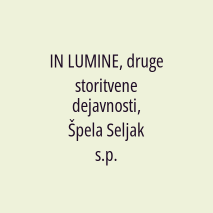 IN LUMINE, druge storitvene dejavnosti, Špela Seljak s.p. - Logotip