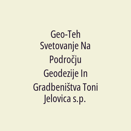 Geo-Teh Svetovanje Na Področju Geodezije In Gradbeništva Toni Jelovica s.p. - Logotip