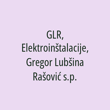 GLR, Elektroinštalacije, Gregor Lubšina Rašović s.p. - Logotip