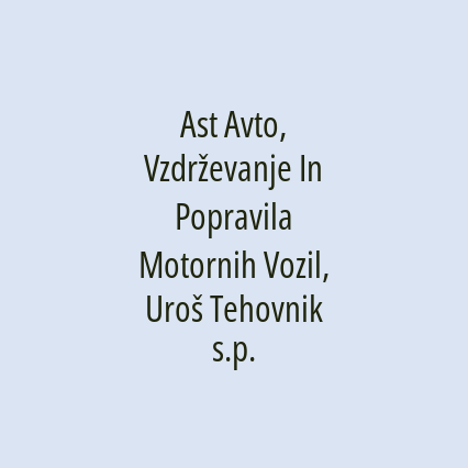 Ast Avto, Vzdrževanje In Popravila Motornih Vozil, Uroš Tehovnik s.p. - Logotip