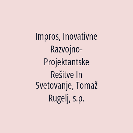 Impros, Inovativne Razvojno-Projektantske Rešitve In Svetovanje, Tomaž Rugelj, s.p. - Logotip