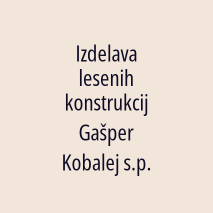 Izdelava lesenih konstrukcij Gašper Kobalej s.p. - Logotip