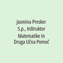 Jasmina Presker S.p., Inštruktor Matematike In Druga Učna Pomoč - Logotip